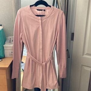 Pink Long-Sleeve Belted Dress